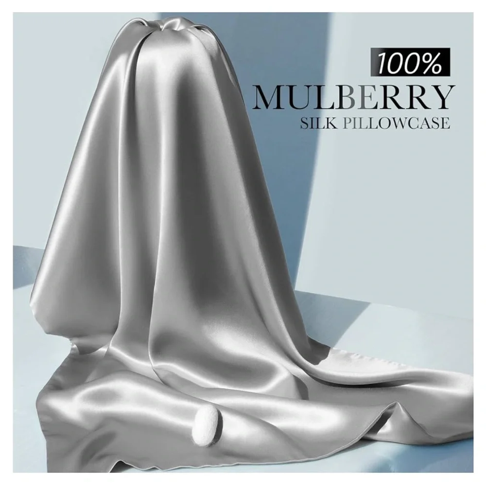 Jimoo Silver Satin Pillowcase